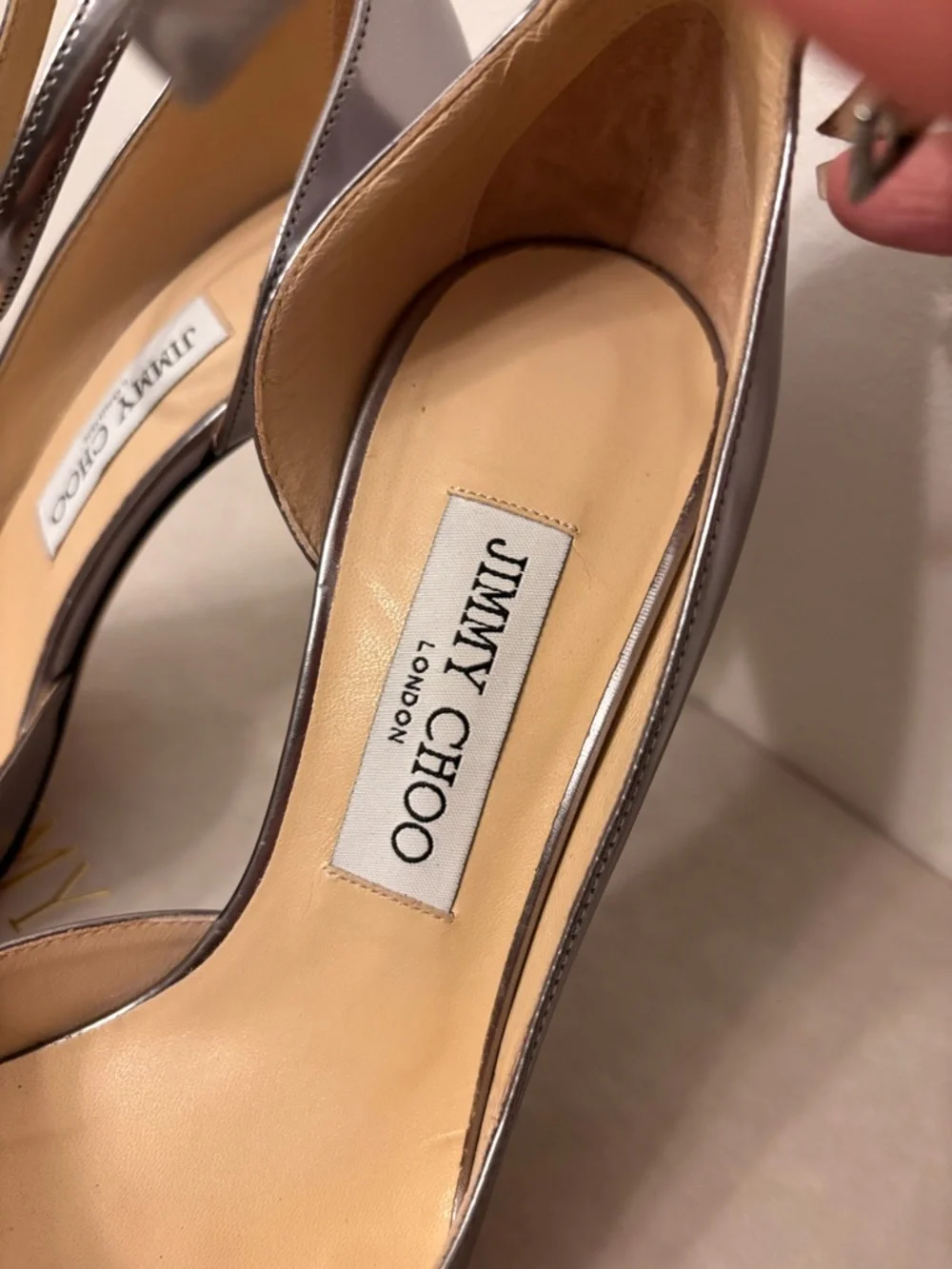AUTHENTIC Jimmy Choo Lucy 100 colour Steel D’orsay - Picture 10 of 16